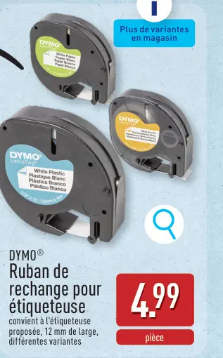 Offre: Ruban de rechange pour étiqueteuse