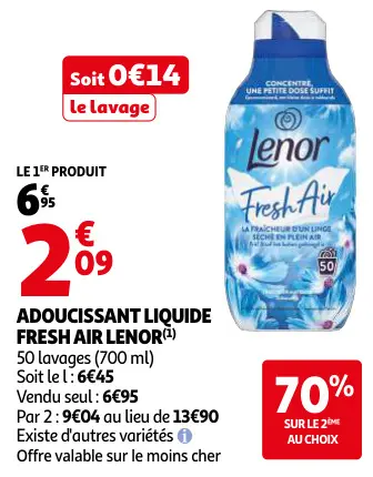 Promotie: Adoucissant liquide fresh air