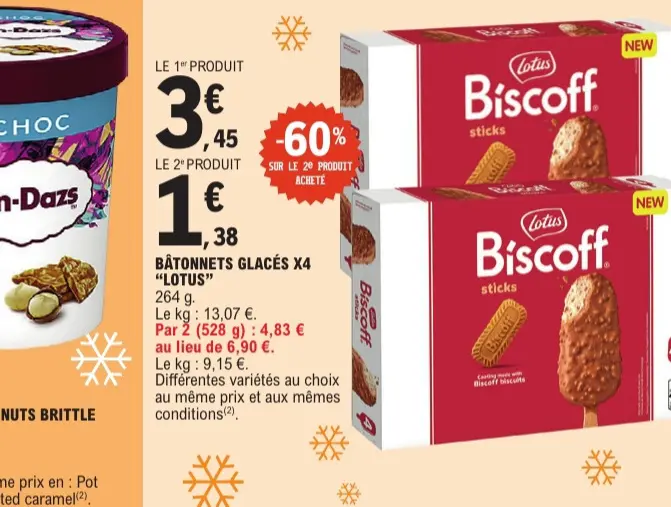 Offre: Bâtonnets glacés x4