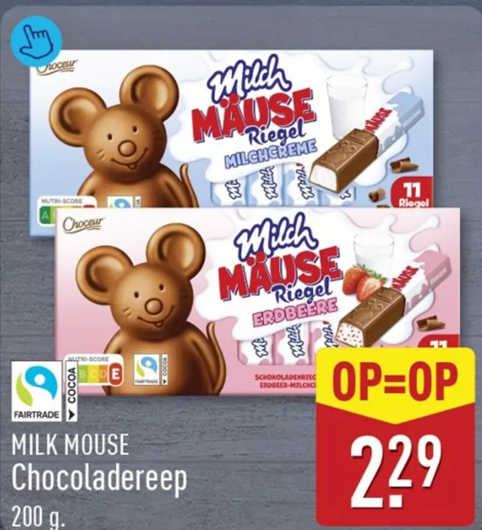 Aanbieding: Milk Mouse Chocoladereep