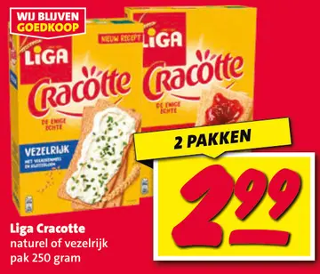 Aanbieding: Liga Cracotte naturel of vezelrijk