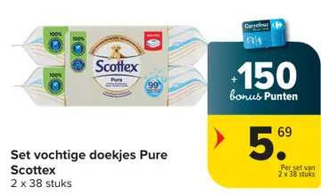 Aanbieding: Set vochtige doekjes Pure Scottex