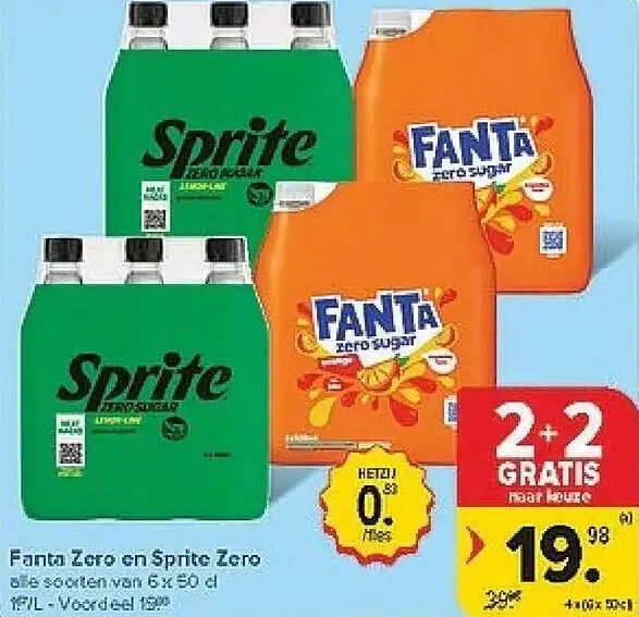 Promotie: Fanta Zero en Sprite Zero