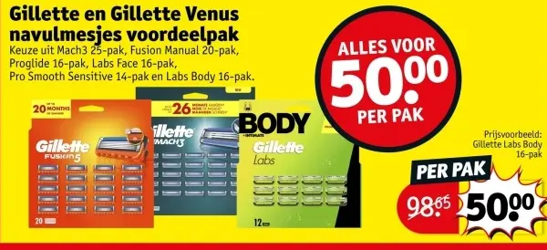 Promotie: Gillette en Gillette Venus navulmesjes voordeelpak