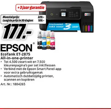 Aanbieding: EcoTank ET-2875 All-in-one-printer