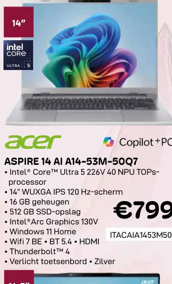 Promotie: Aspire 14 ai a14-53m-50q7