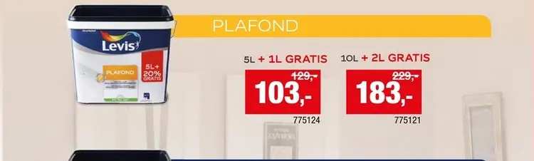 Offre: Levis peinture plafond extra mat 6l blanc