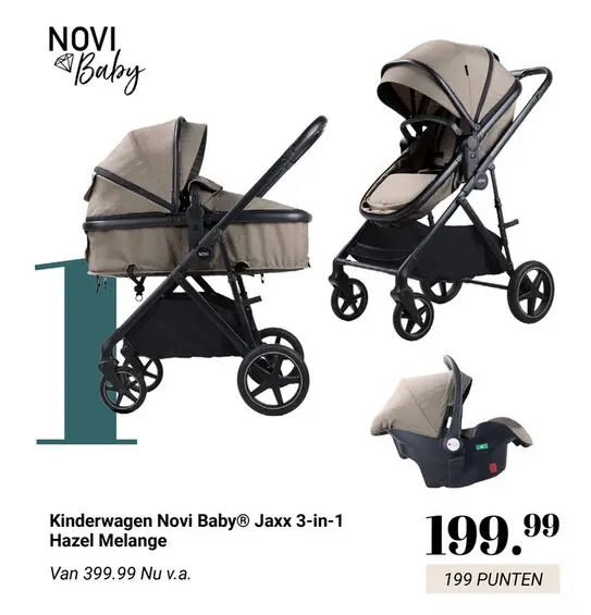 Aanbieding: Kinderwagen Novi Baby® Jaxx 3-in-1 Hazel Mela
