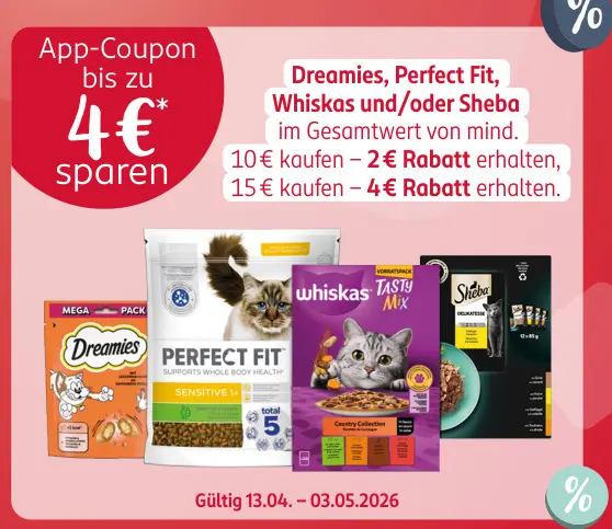 Aanbieding: Dreamies, Perfect Fit, Whiskas und/oder Sheba