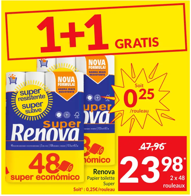 Offre: Renova Papier toilette