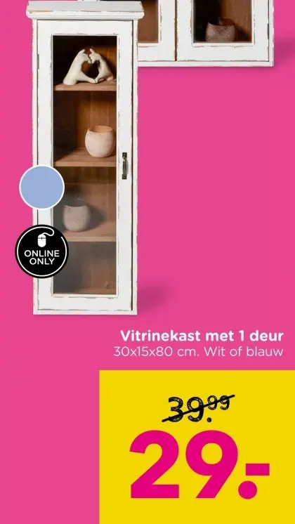 Aanbieding: Vitrinekast met 1 deur