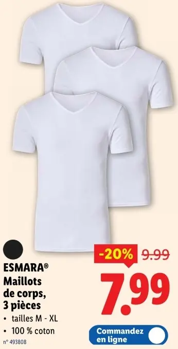 Offre: Maillots de corps