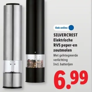 Aanbieding: Elektrische RVS peper-en zoutmole