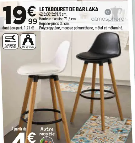 Offre: Le tabouret de bar laka
