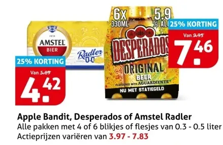 Aanbieding: Apple Bandit, Desperados of Amstel Radler