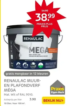 Aanbieding: RENAULAC MUUR- EN PLAFONDVERF MÉGA