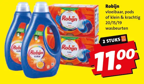 Aanbieding: Robijn vloeibaar, pods of klein & krachtig