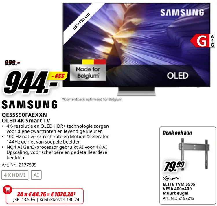 Promotie: SAMSUNG QE55S90FAEXXN OLED 4K Smart TV