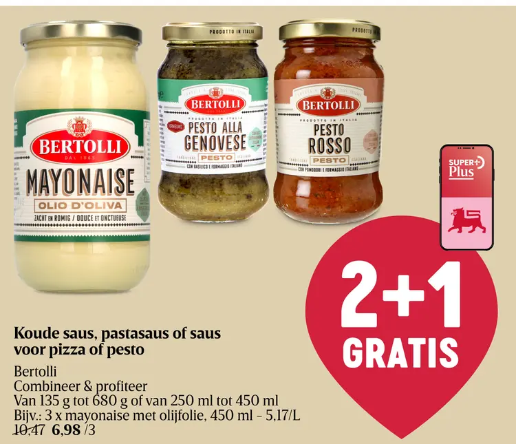 Promotie: Koude saus, pastasaus of saus voor pizza of pesto