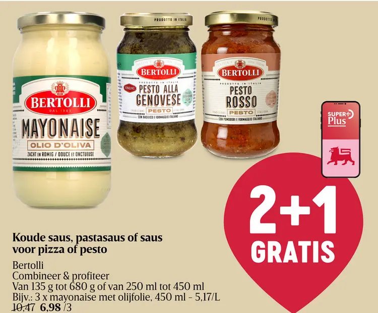 Promotie: Koude saus, pastasaus of saus voor pizza of p