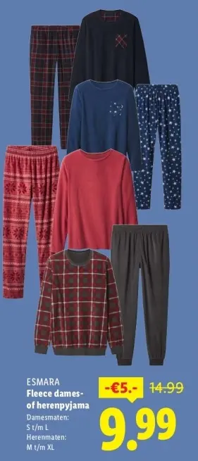 Aanbieding: Heren- of damespyjama