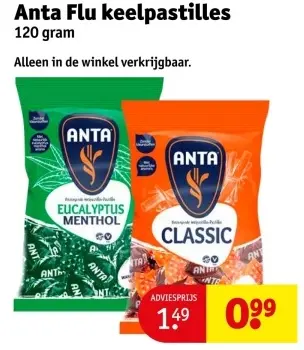 Aanbieding: Anta Flu keelpastilles