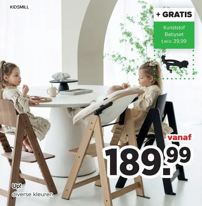 Promotie: Kunststof Babyset Meegroeistoel