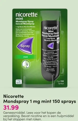 Aanbieding: Nicorette Mondspray 1 mg mint