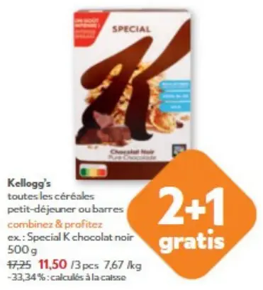 Offre: Special K chocolat noir