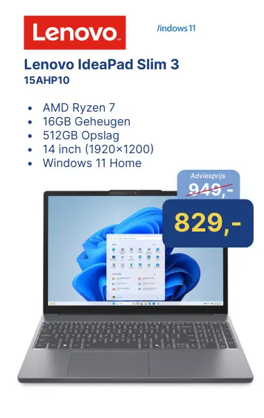 Aanbieding: Lenovo IdeaPad Slim 3 15AHP10