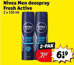 Aanbieding: Nivea Men deospray Fresh Active