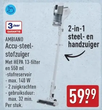 Aanbieding: Accu-steel-stofzuiger