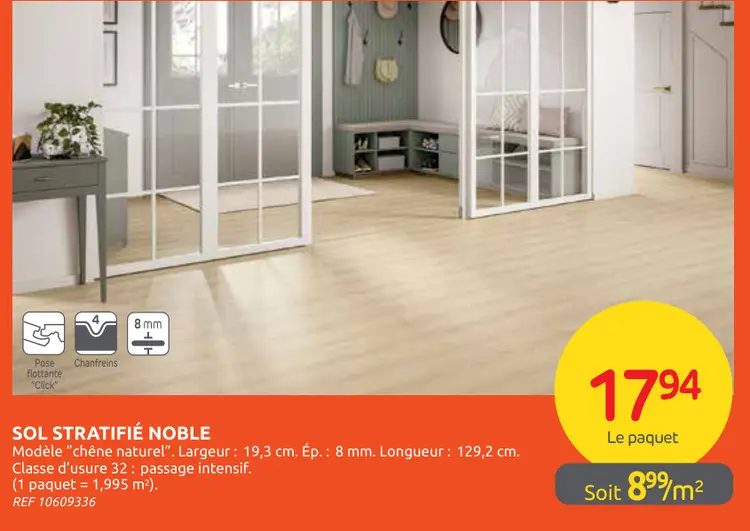Offre: Sol stratifié noble