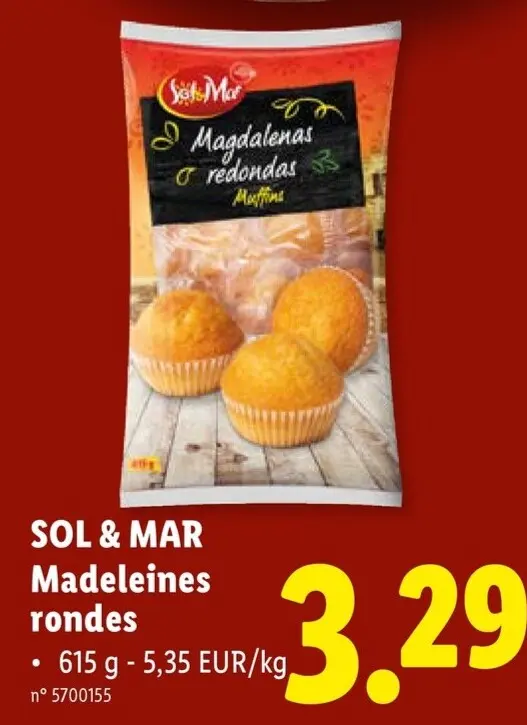 Offre: Madeleines rondes