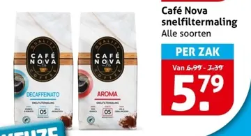 Aanbieding: Café Nova snelfiltermaling