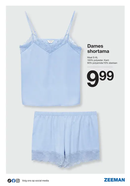 Promotie: Dames shortama
