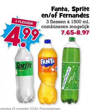 Aanbieding: Fanta, Sprite en/of Fernandes