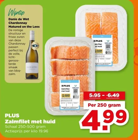 Aanbieding: Zalmfilet met huid