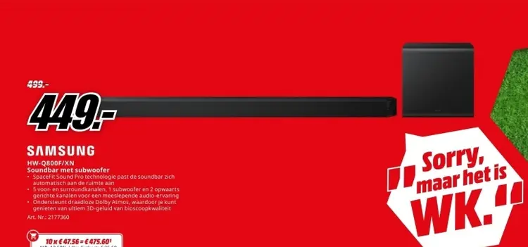 Promotie: Soundbar met subwoofer