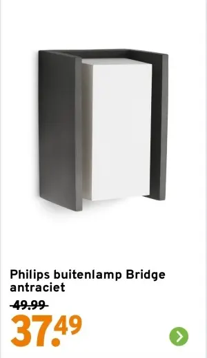 Aanbieding: Philips buitenlamp Bridge antraciet