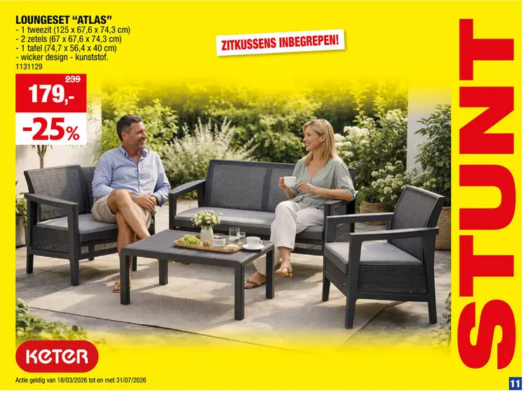 Promotie: Keter Atlas loungeset grafiet