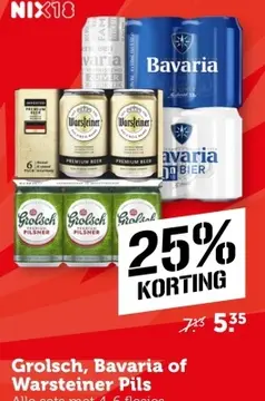 Aanbieding: Grolsch, Bavaria of Warsteiner Pils