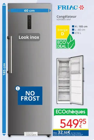 Offre: Congélateur VDV5805 IXNF