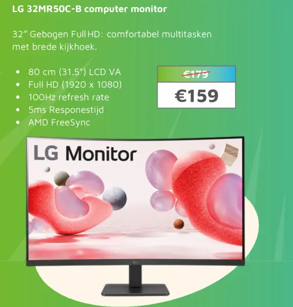 Aanbieding: LG 32MR50C-B computer monitor