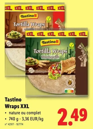Offre: Tastino Wraps XXL