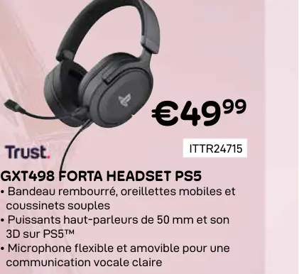 Offre: Gxt498 forta headset ps5