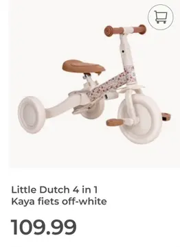 Aanbieding: Little Dutch 4 in 1 Kaya fiets off-white