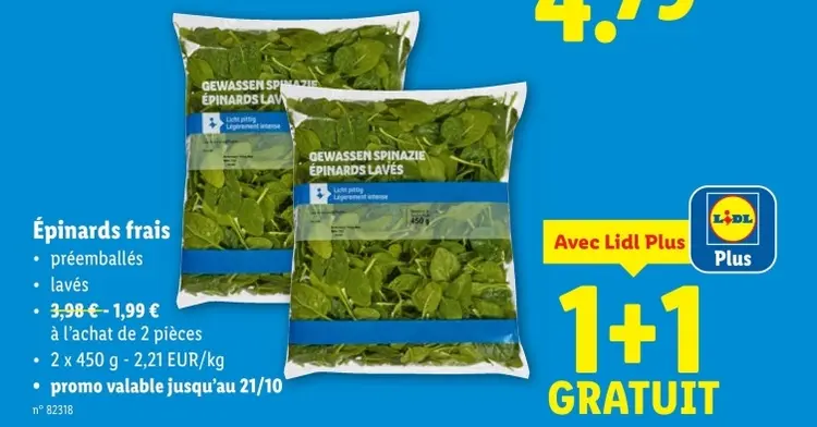 Offre: Épinards frais