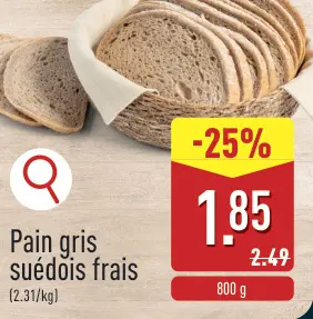 Offre: Pain gris suédois frais