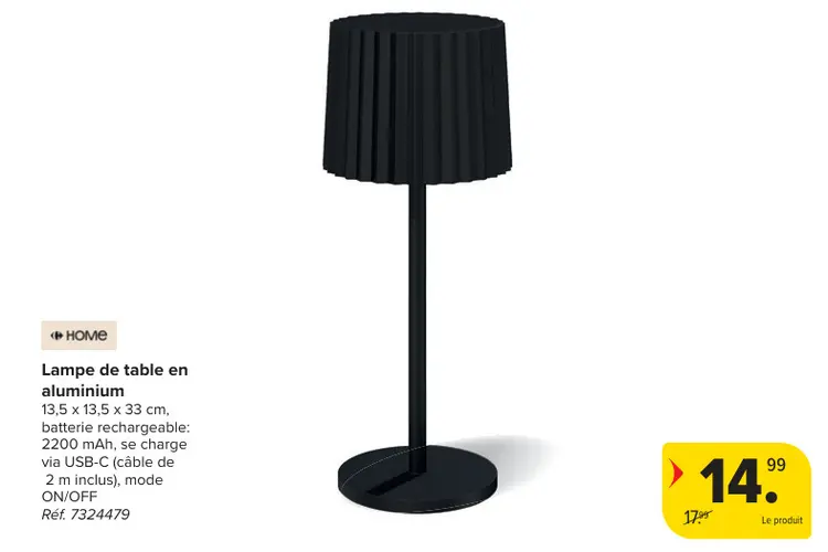 Offre: Lampe de table en aluminium